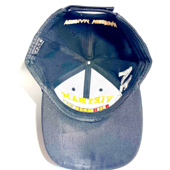 Black Vietnam Veteran Deluxe Low Profile Baseball Hat Cap Adjustable One Size - Picture 6 of 7